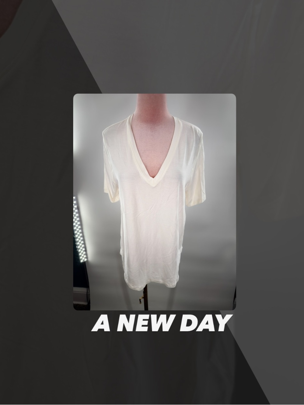 EUC A New Day V Neck Tee Shirt